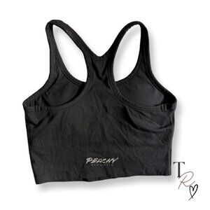 Peachy Athletic Ember Racerback Sports Bra Crop Top in Black Size Small NWOT